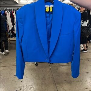 Alice + Olivia crop Bright Blue Blazer